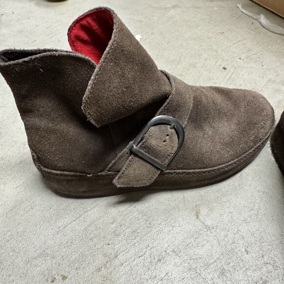 Fitflop Dash Suede Ankle Boots Womens Size 7 EUR 38 Chocolate Brown Leather - Picture 3 of 9